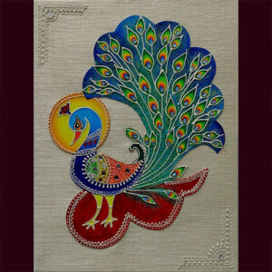 Peacock-Wall-Decor---Hand-painted-and-embellished-with-mirrors-and-kundans