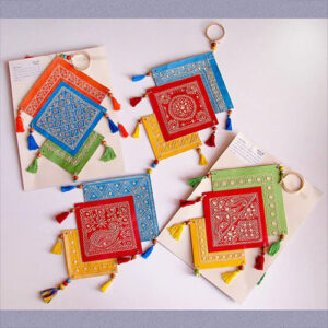 Wall-Decor-in-colourful-handmade-paper-decorated-with-muk-and-mirrors